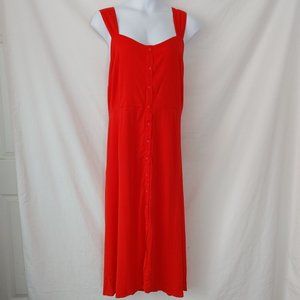 LONG - ORANGE/RED - MAXI DRESS W/POCKETS